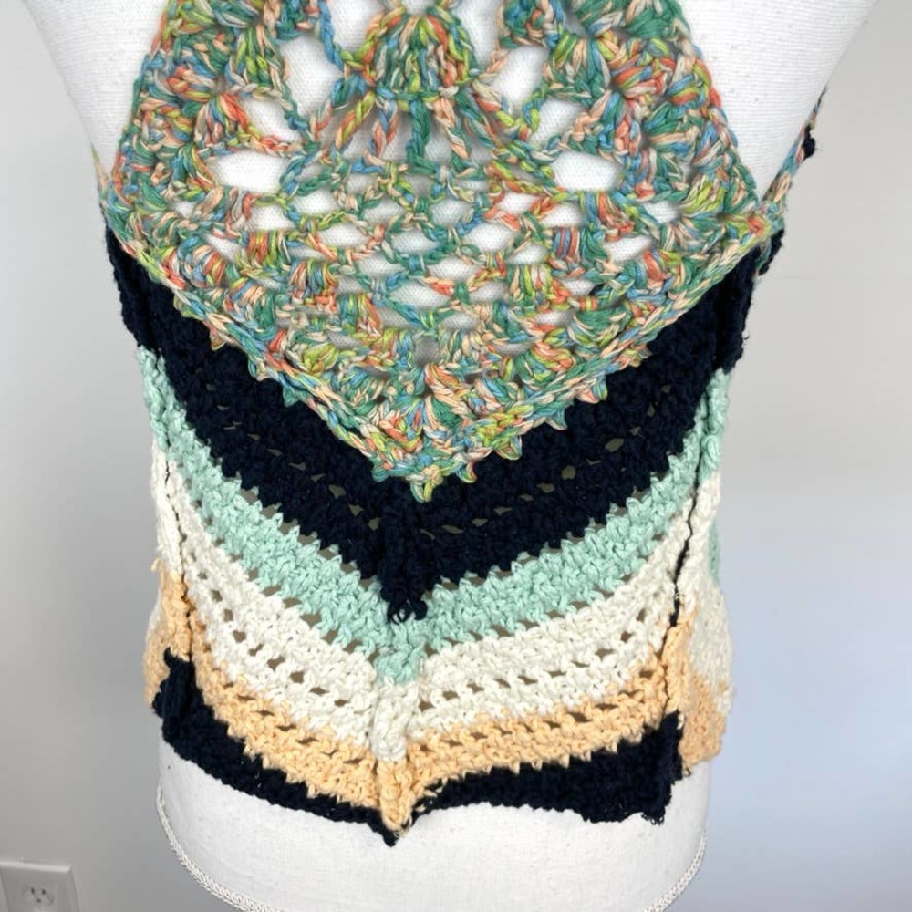 Free People Crochet Chevron Swim Up Tank Top In Summer Breeze XS - Picture 11 of 14